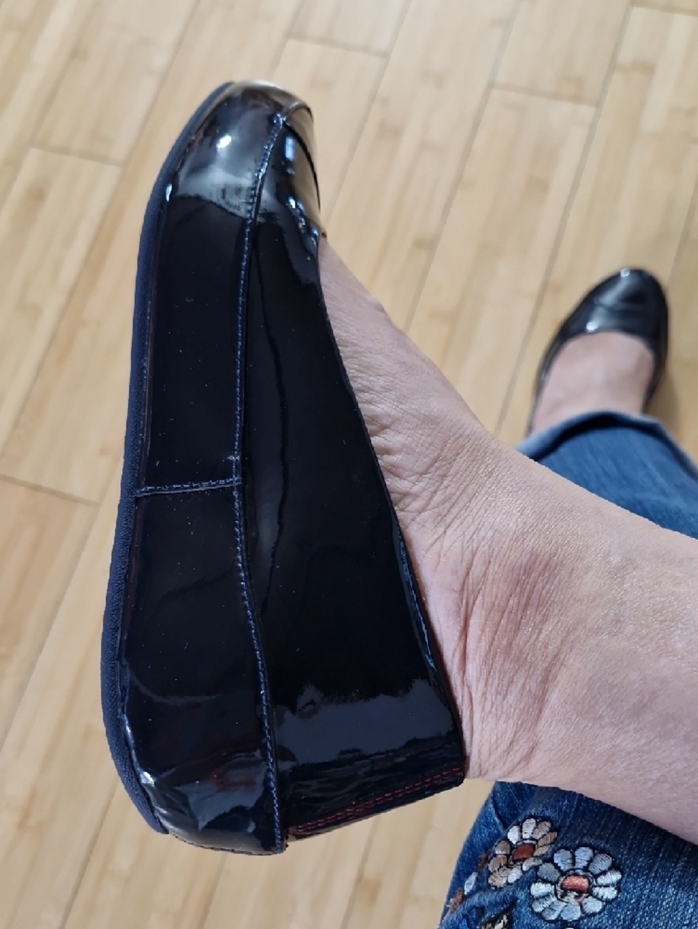 Fitflop Navy Patent Ballet Flats US6 - Picture 2 of 6
